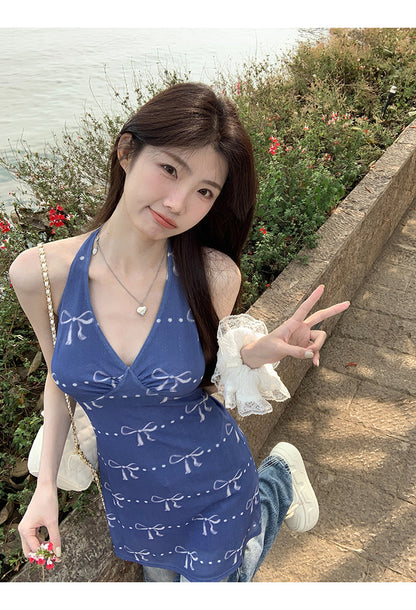 Blue Halter Dress