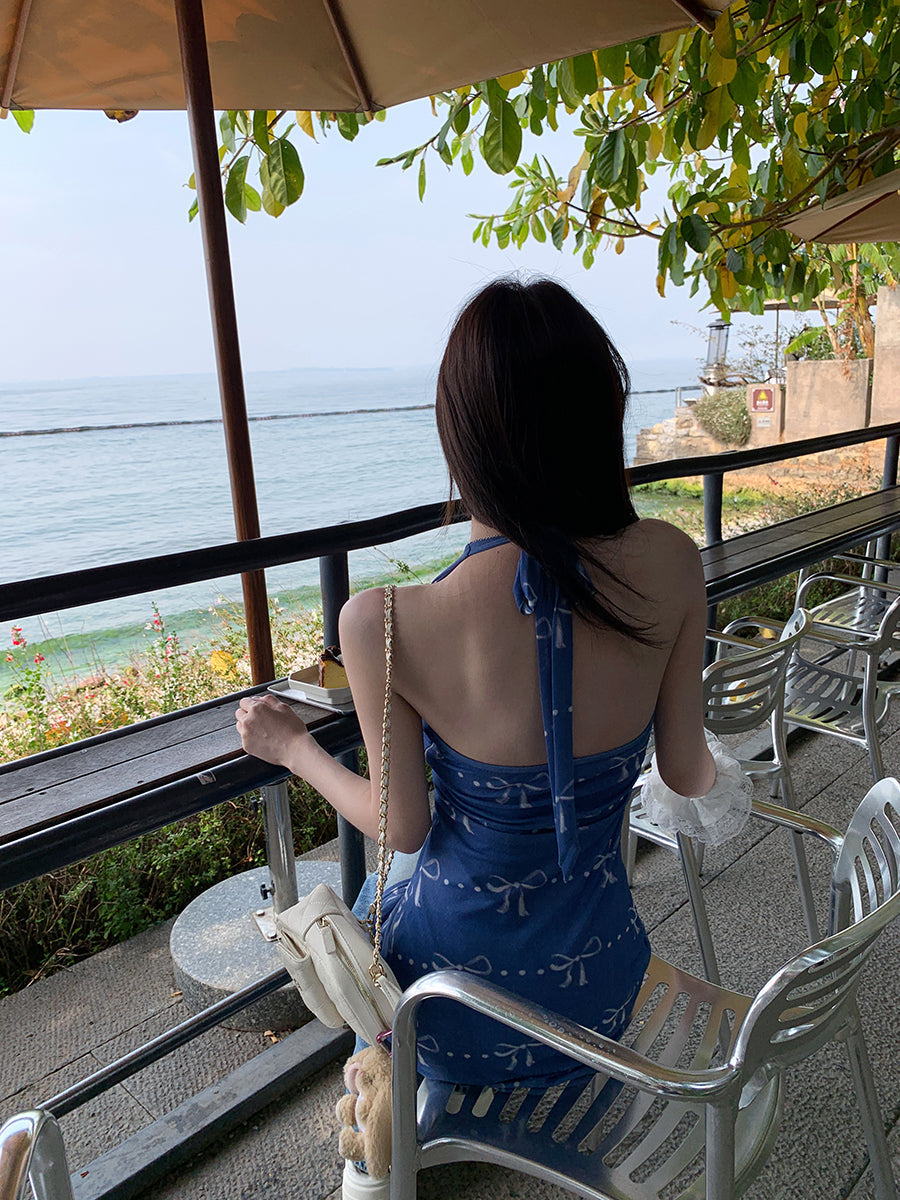 Blue Halter Dress