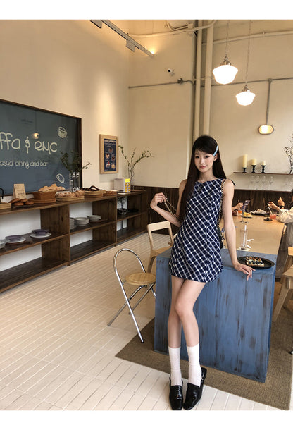 Blue Plaid Dress
