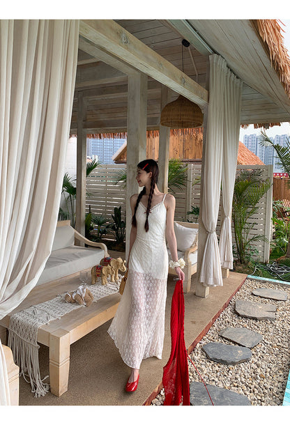 White Red Bow Dress