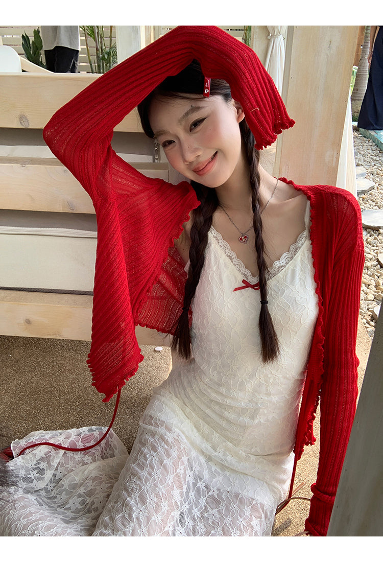 White Red Bow Dress