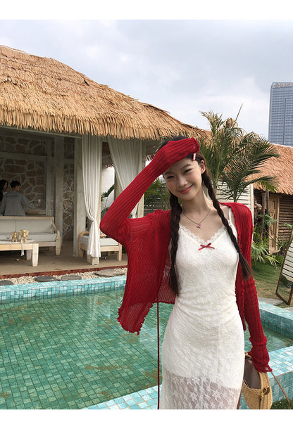 White Red Bow Dress