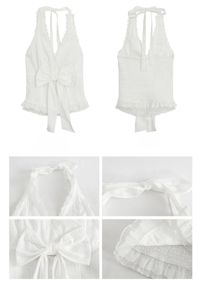 White French Halter Top
