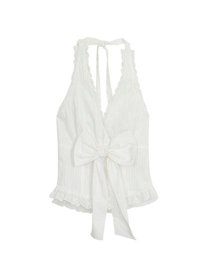 White French Halter Top