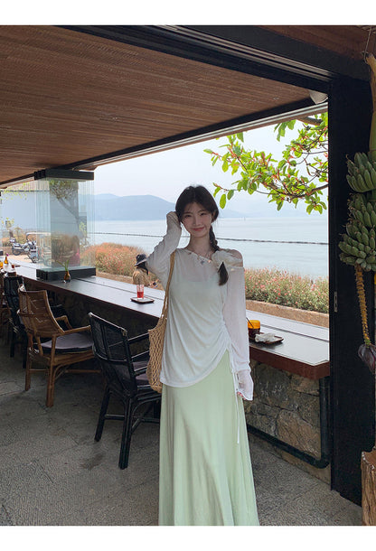 See Through Long Sleeve Top