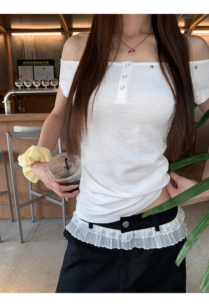 White Strapless Top
