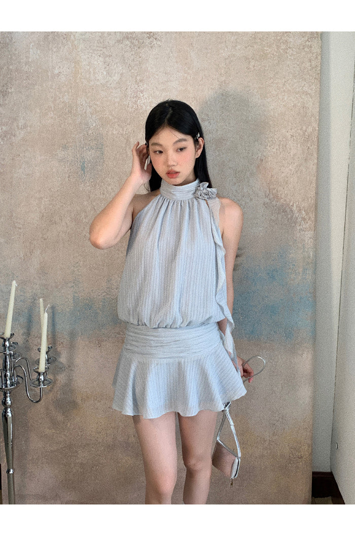 Blue Halter Dress