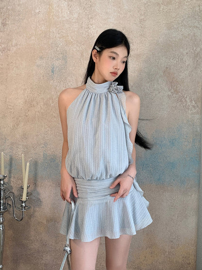 Blue Halter Dress