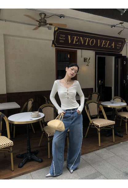 Lace Long Sleeve Top