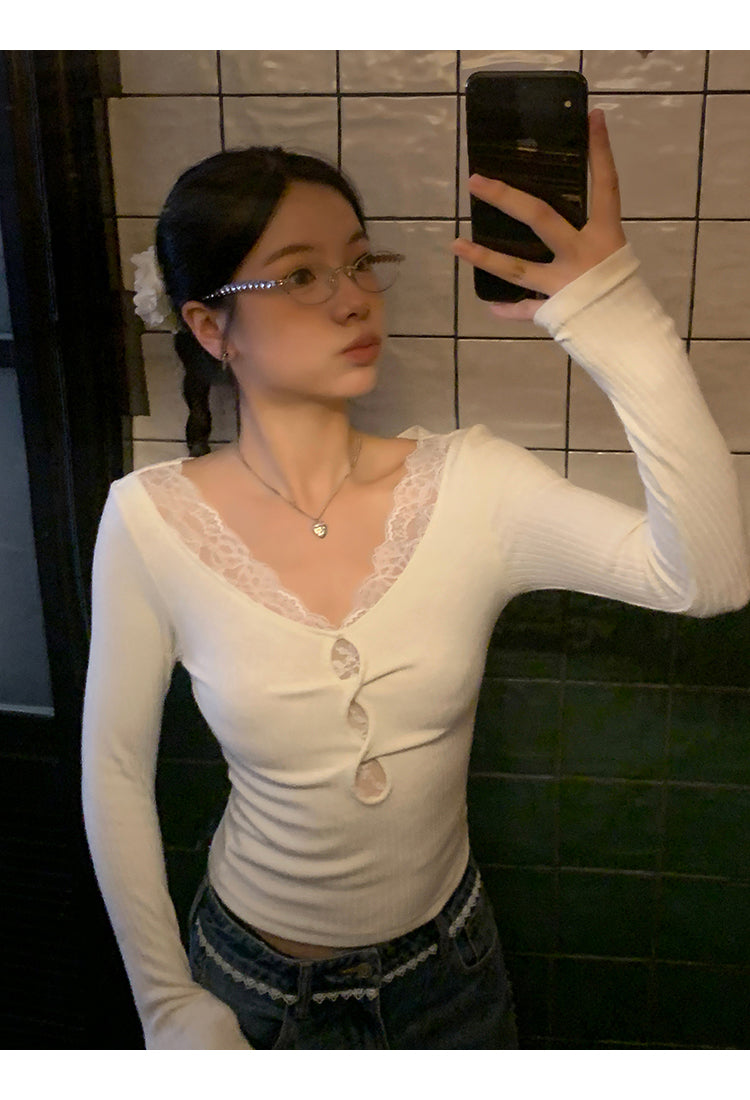 Lace Long Sleeve Top