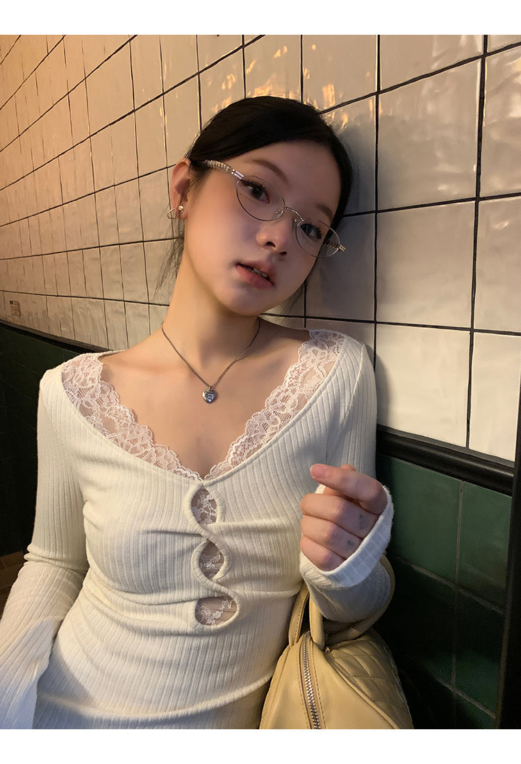 Lace Long Sleeve Top