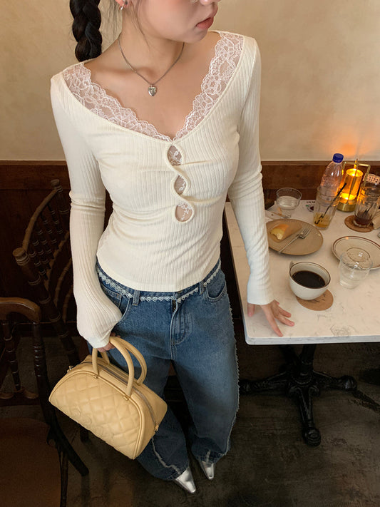 Lace Long Sleeve Top