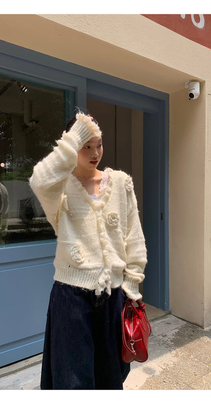 Retro Lace Trim Long Sleeve Top