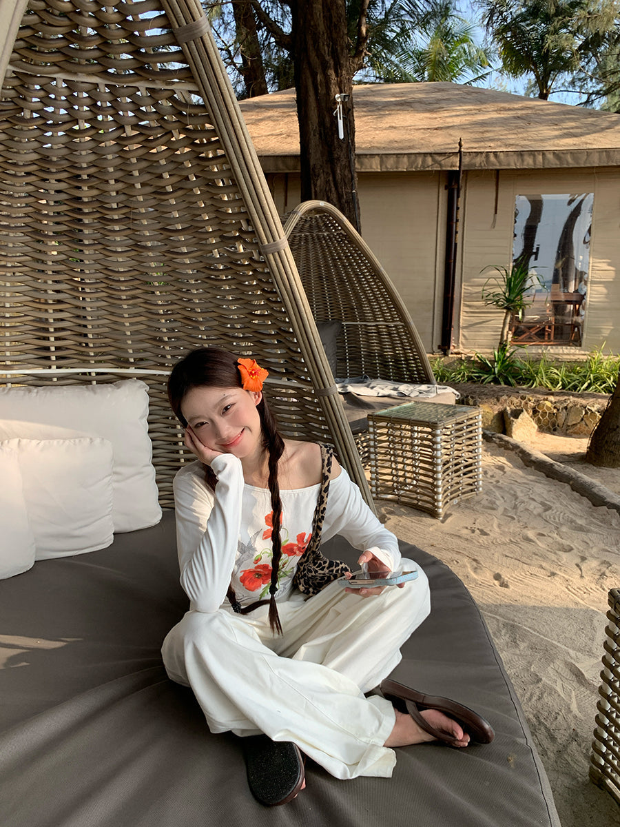 Flower Print Vacation Top