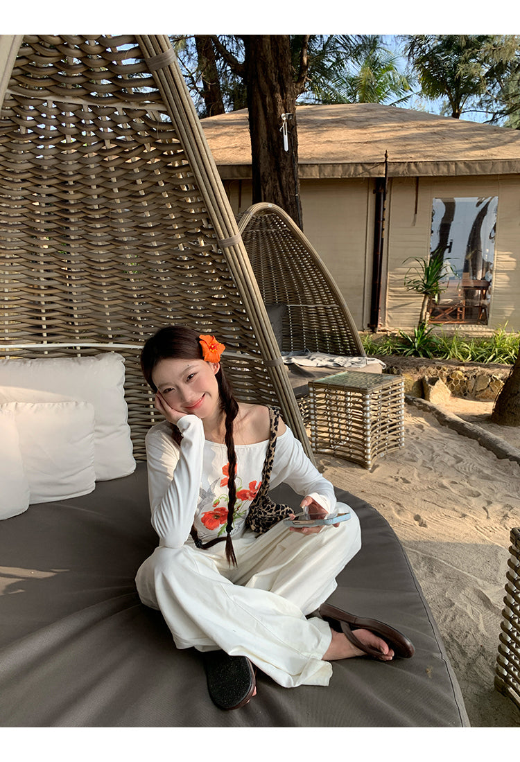 Flower Print Vacation Top