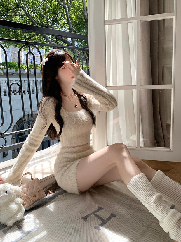 Knit Top & Skirt Fall Set