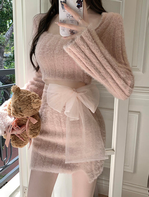 Knit Top & Skirt Fall Set