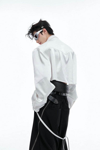 Cropped Silky Shirt - My Store