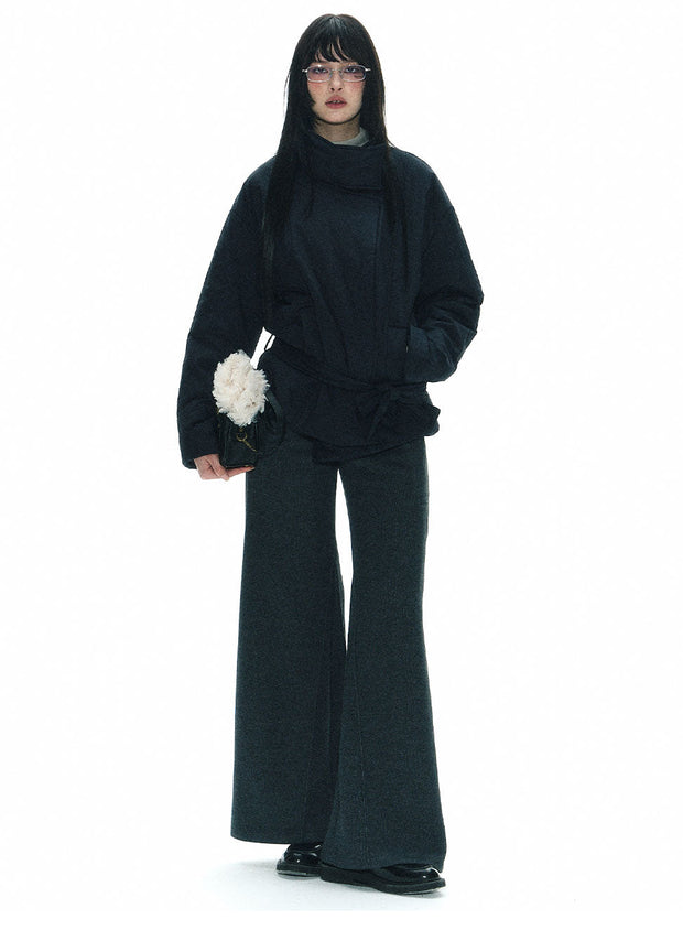 Tie Wrap Double Breasted Thermal Coat