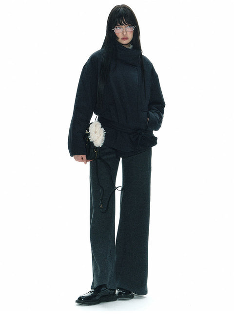 Tie Wrap Double Breasted Thermal Coat