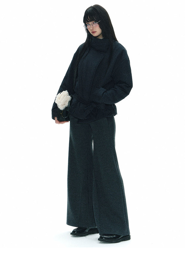 Tie Wrap Double Breasted Thermal Coat