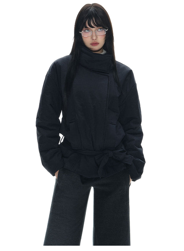 Tie Wrap Double Breasted Thermal Coat