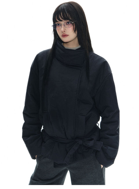 Tie Wrap Double Breasted Thermal Coat
