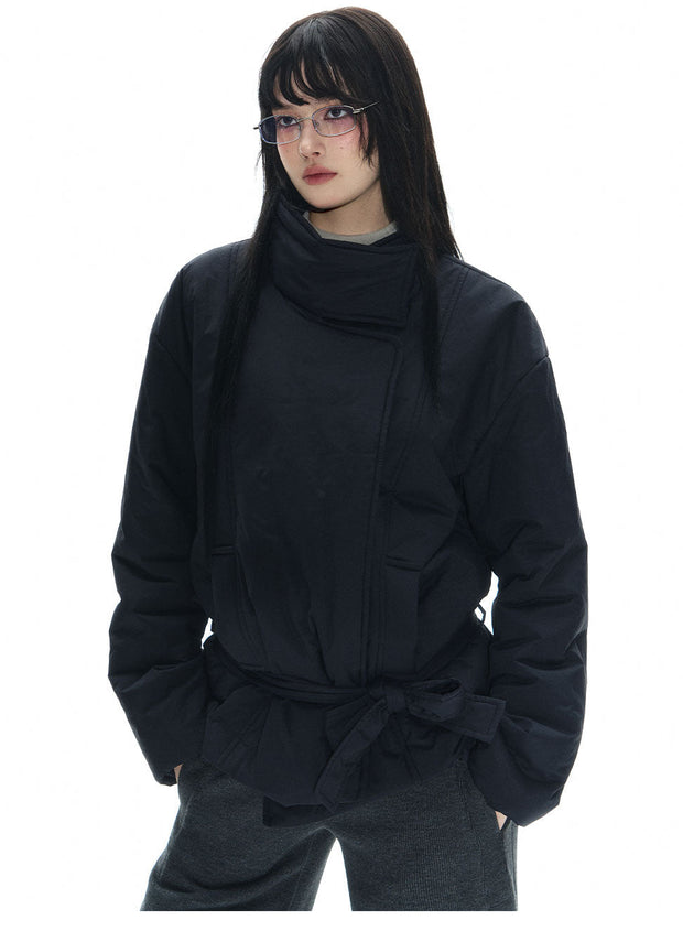 Tie Wrap Double Breasted Thermal Coat