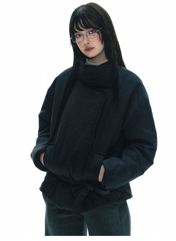 Tie Wrap Double Breasted Thermal Coat