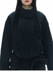 Tie Wrap Double Breasted Thermal Coat