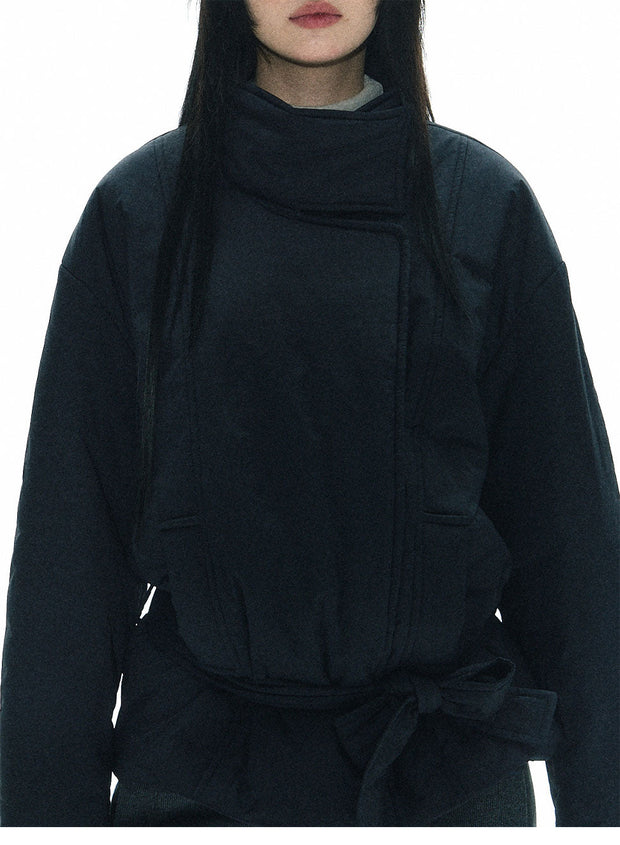 Tie Wrap Double Breasted Thermal Coat