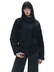 Tie Wrap Double Breasted Thermal Coat