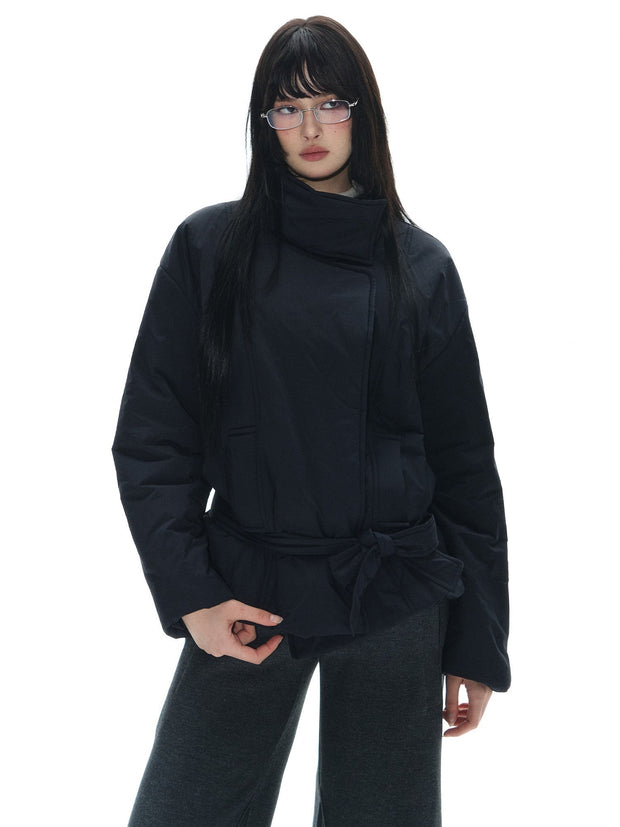 Tie Wrap Double Breasted Thermal Coat