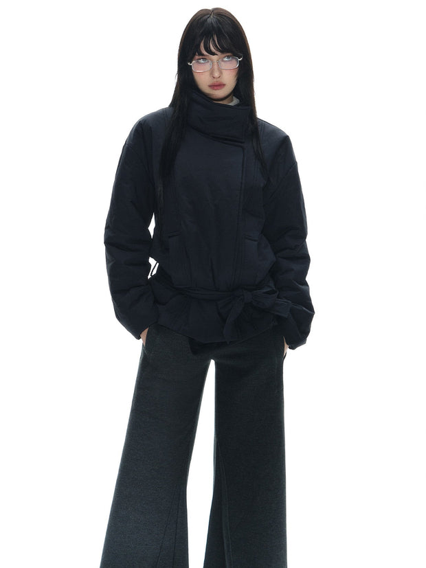 Tie Wrap Double Breasted Thermal Coat