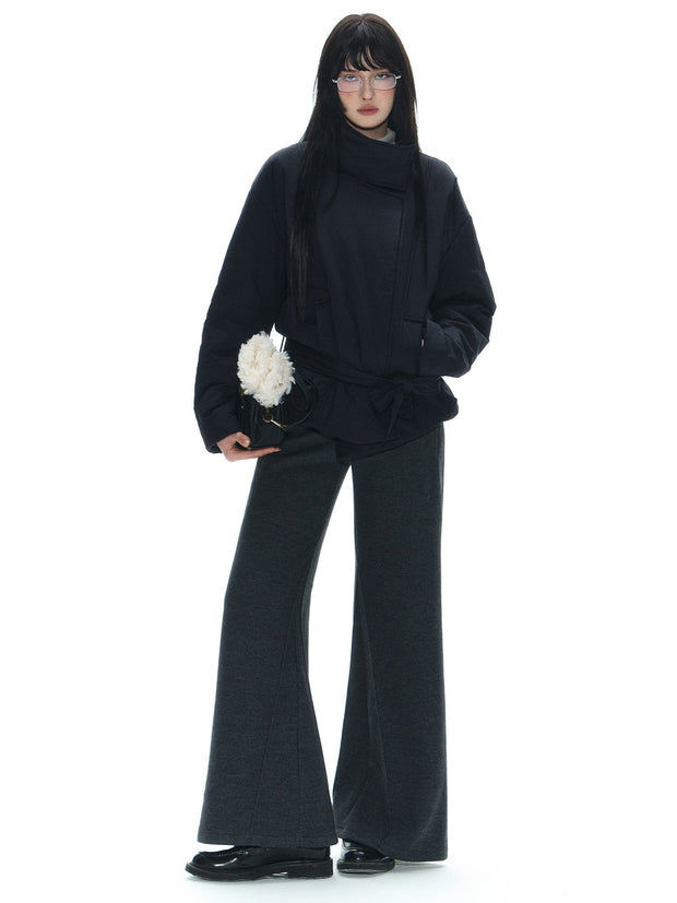 Tie Wrap Double Breasted Thermal Coat