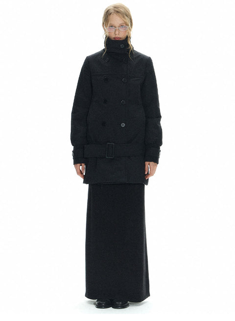 Long Double Breast Collar Jacket