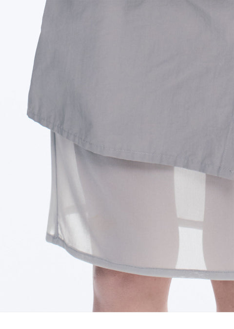 Double Layer Gauze Skirt Fake Two-Piece A-Line Skirt