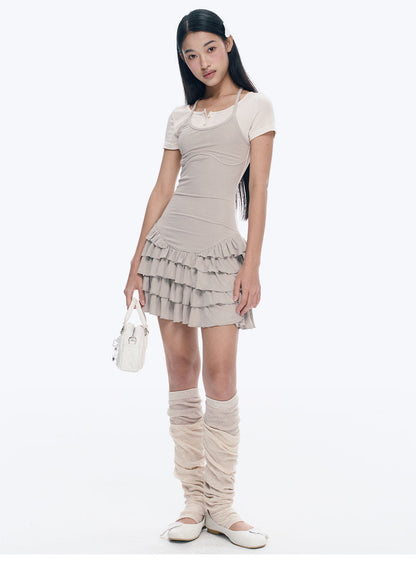 Ruffled Skirt Layered Dress