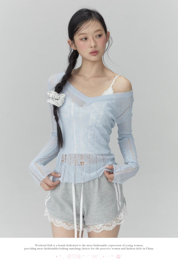 V-Neck Knit Top