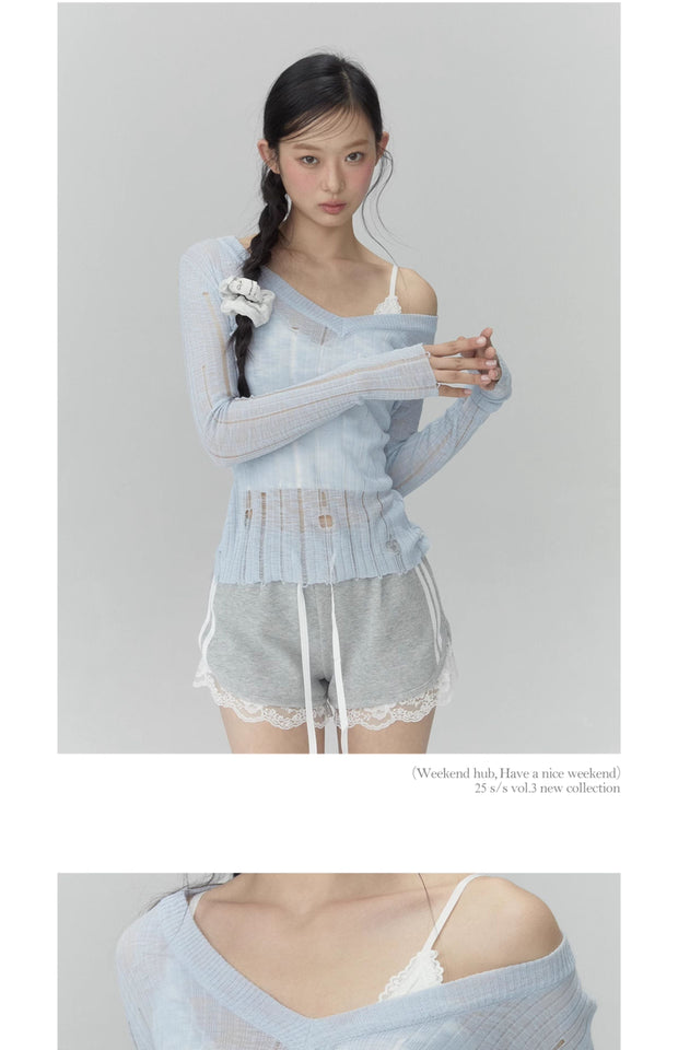 V-Neck Knit Top