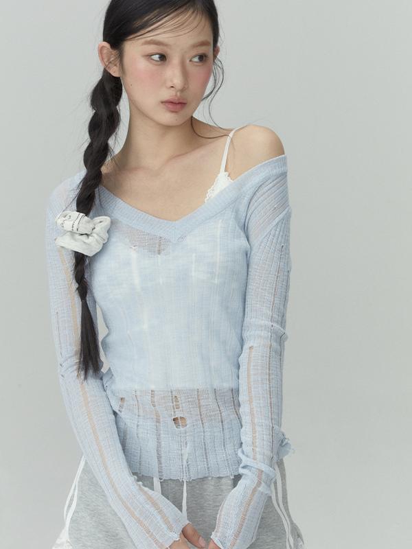 V-Neck Knit Top