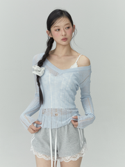 V-Neck Knit Top