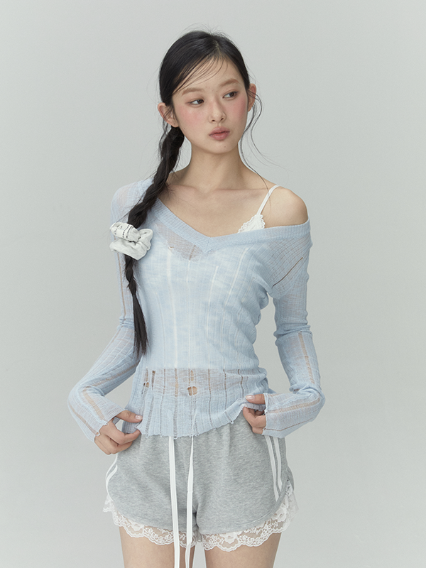 V-Neck Knit Top
