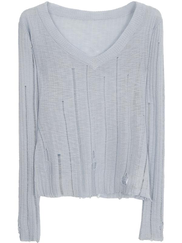 V-Neck Knit Top