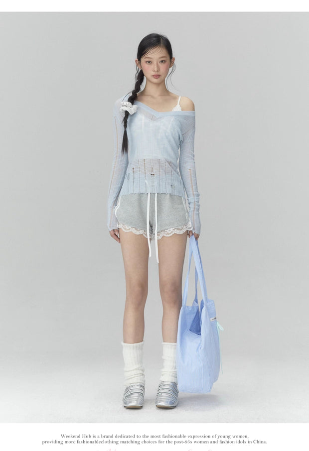 V-Neck Knit Top