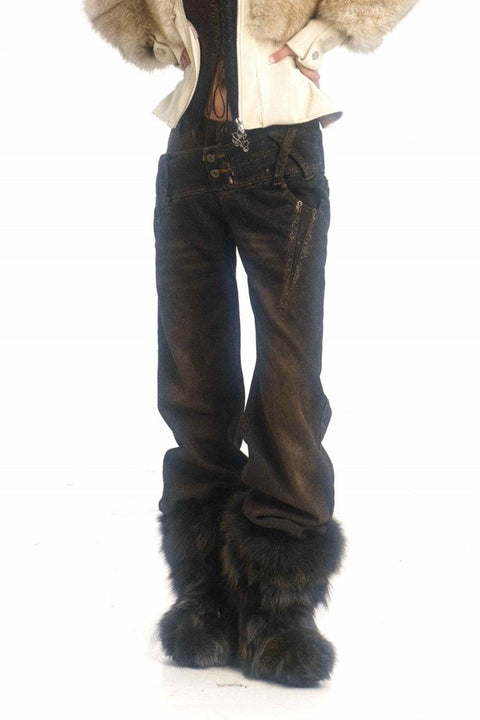 Layered Straight-Leg Jeans - My Store