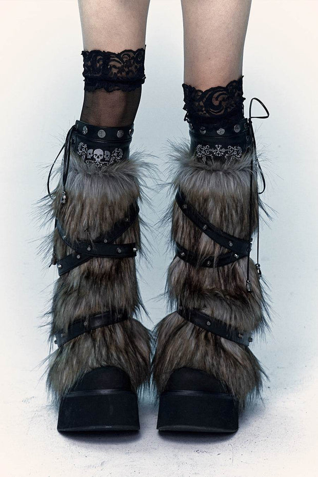 Buckled Fur Leg Warmers - My Store