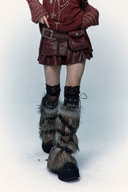 Buckled Fur Leg Warmers - My Store