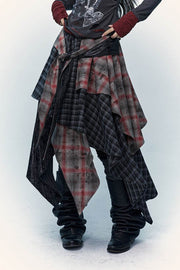 Irregular Plaid Maxi Skirt - My Store