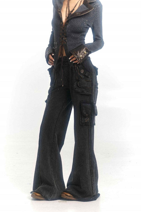 Wide-Leg Cargo Sweatpants - My Store